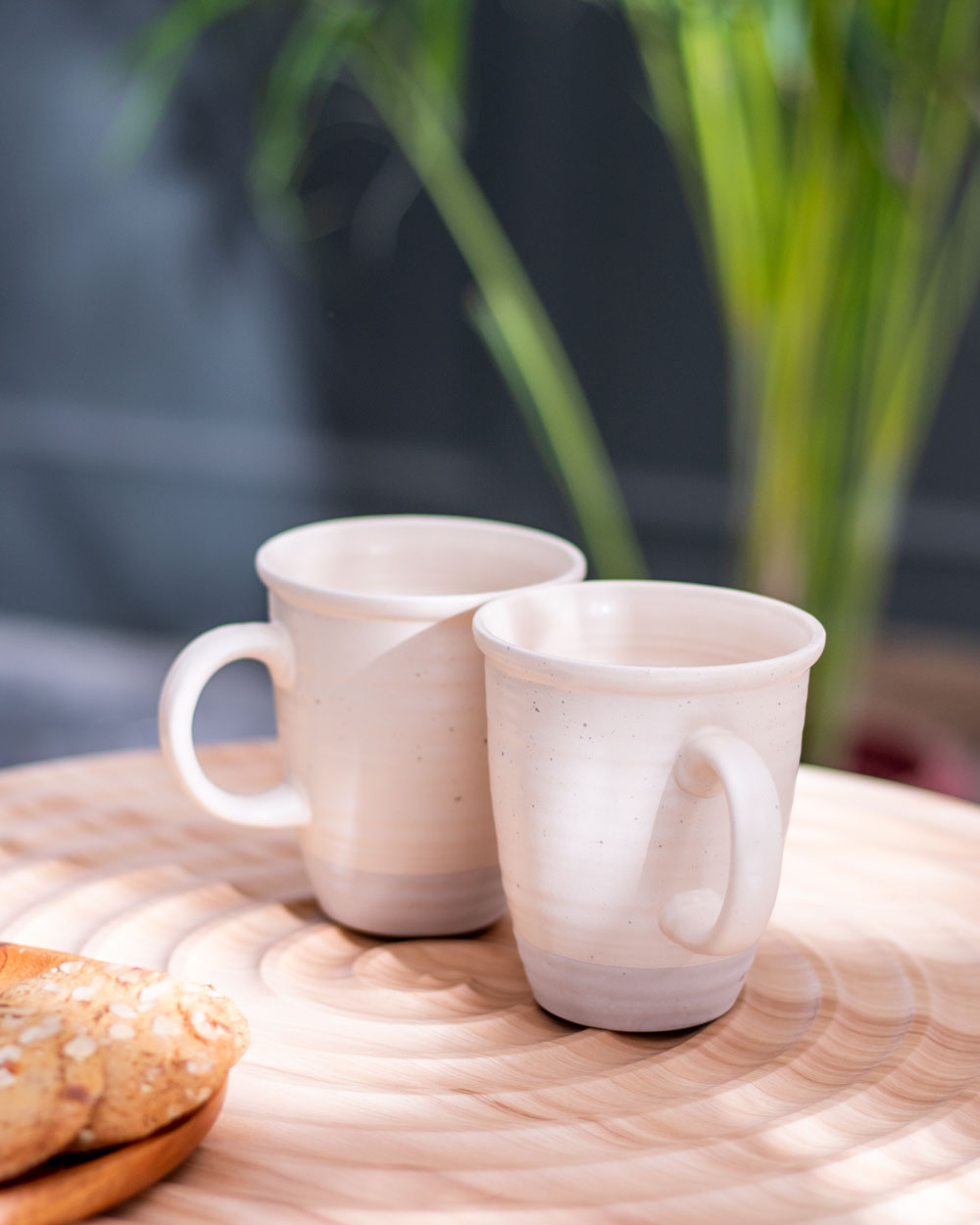 'Handthrown Pale Yellow' Coffee Mug - Set of 2