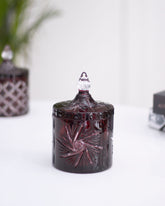 Bohemian Czech Ruby Red Crystal Glass Candy Jar