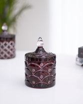 Bohemian Czech Ruby Red Crystal Glass Candy Jar