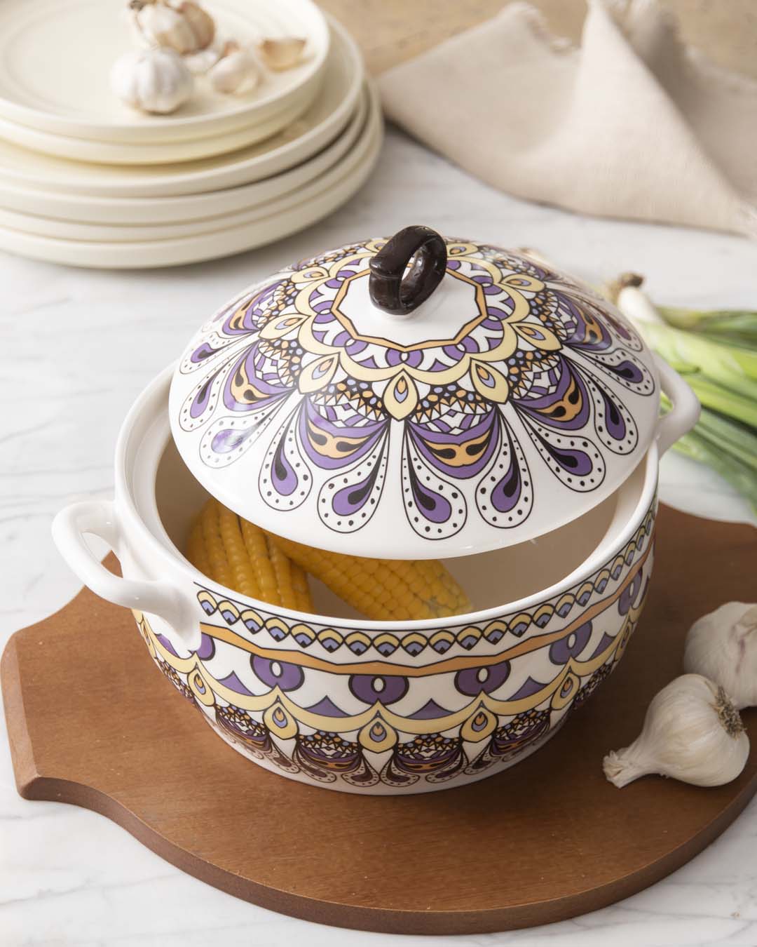 'Tangier' Buffet Casserole with Ceramic Lid - The Decor Kart 