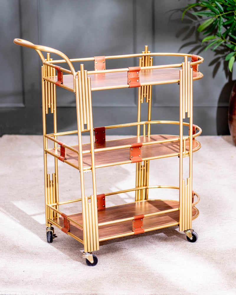 Efficient and Functional 3-Tier Bar Cart
