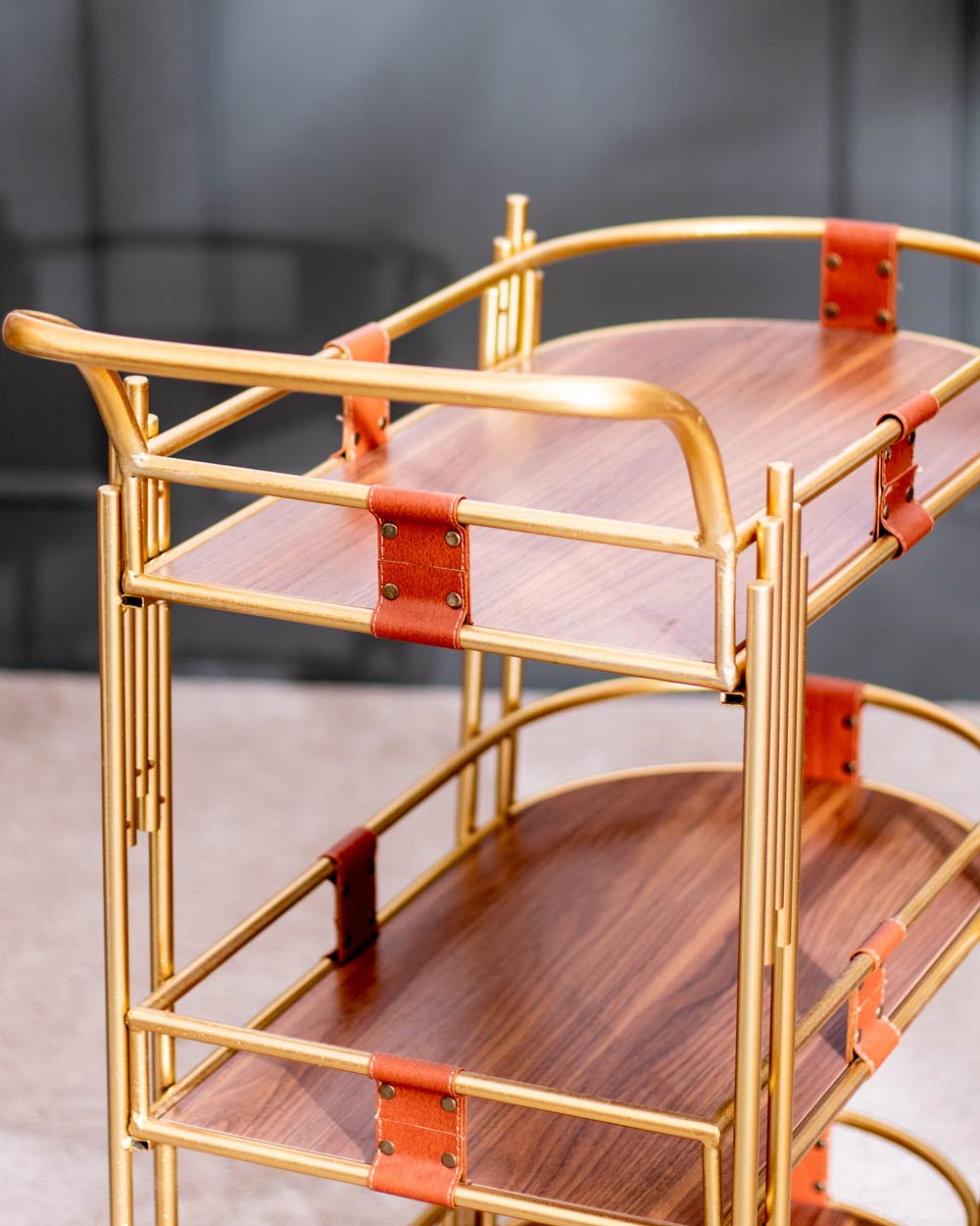 Efficient and Functional 3-Tier Bar Cart