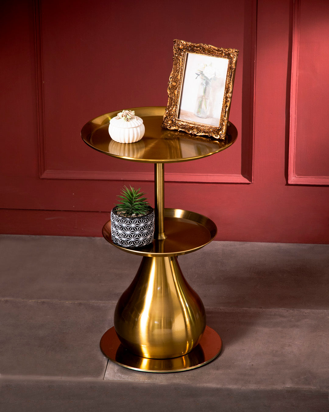 Regal Gold 2-Tier Accent Table 