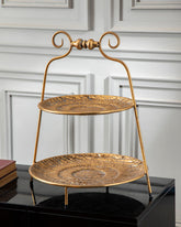 Antique Gold 2-Tier Cake Stand 