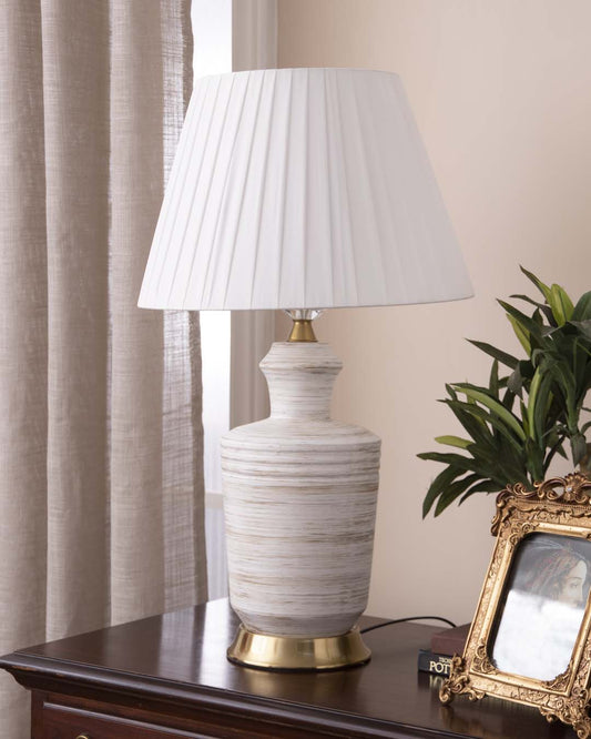 Faded Elegance Ceramic Table Lamp - The Decor Kart