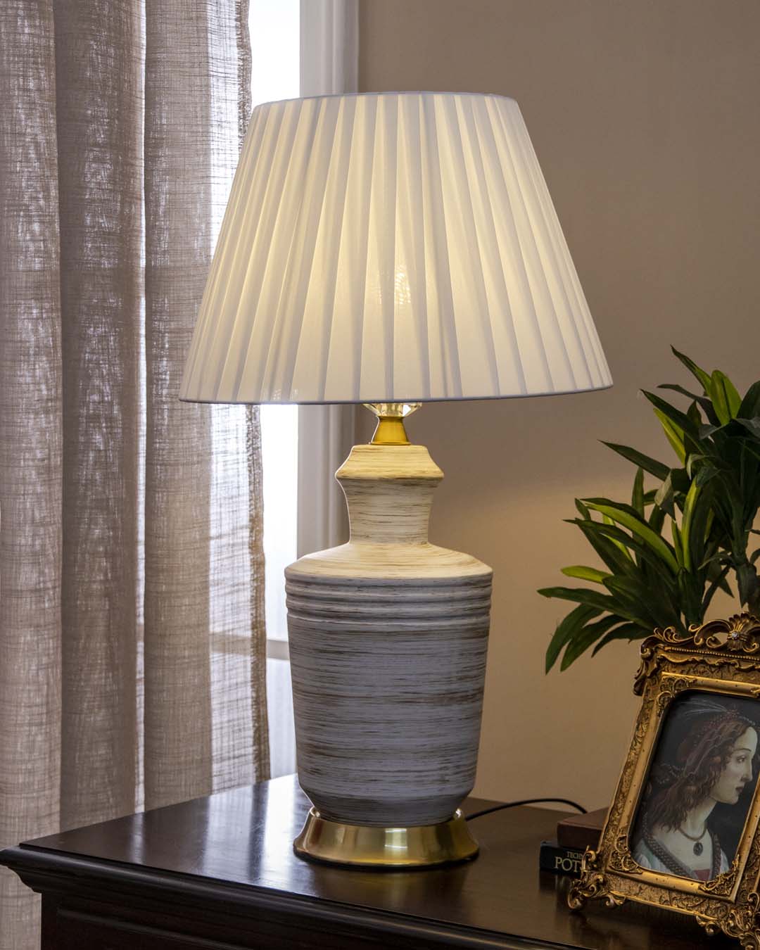 Faded Elegance Ceramic Table Lamp - The Decor Kart 