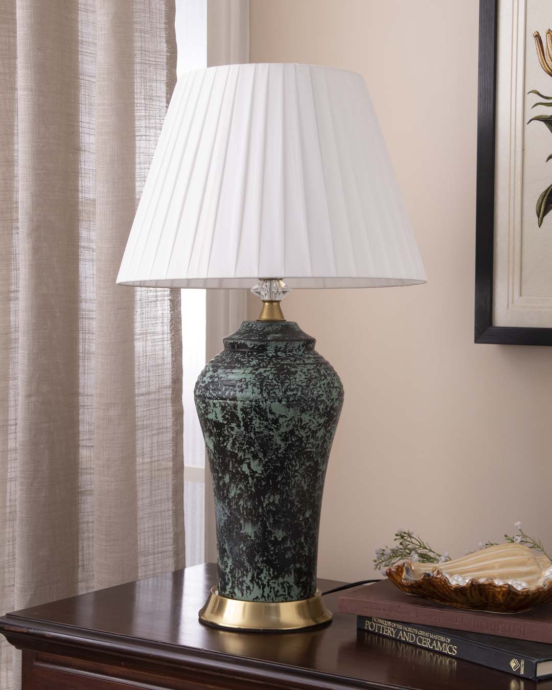 Rustic Resonance Ceramic Table Lamp - The Decor Kart 