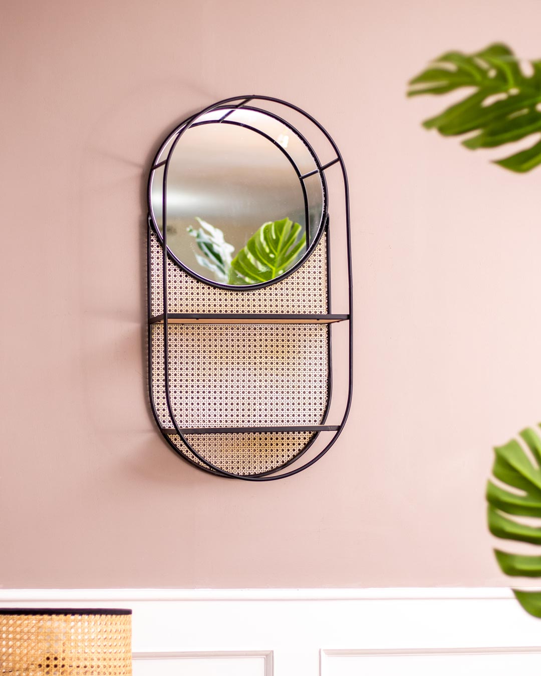 Reflect and Organize: Wall Mirror with Rack