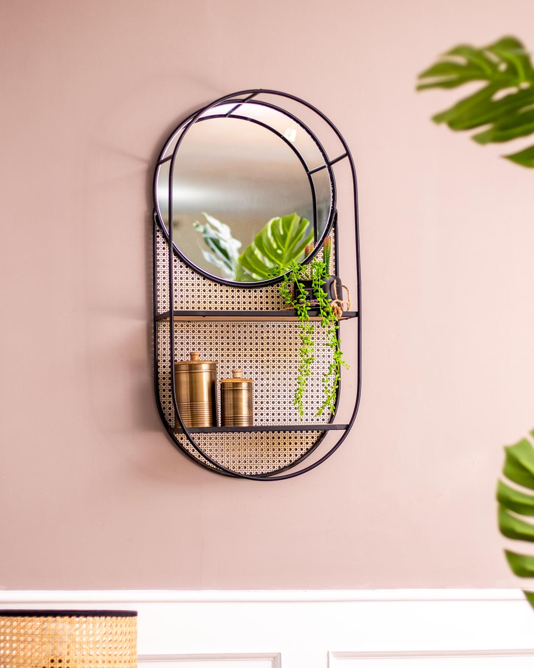 Reflect and Organize: Wall Mirror with Rack