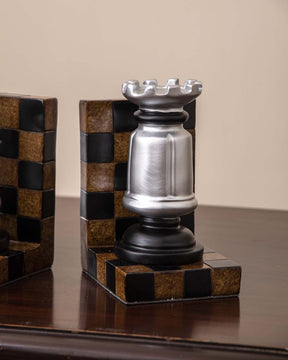 Chess Bookend Set - Silver - The Decor Kart 