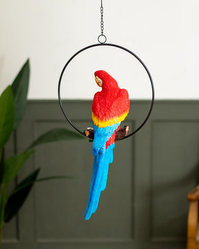 Decorative Ring Hanging Parrot - The Decor Kart 