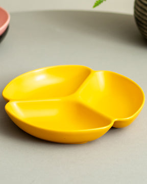 Monochrome Chip & Dip Platter - Yellow - The Decor Kart 