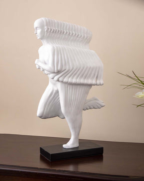 Running Girl Statue - White - The Decor Kart 