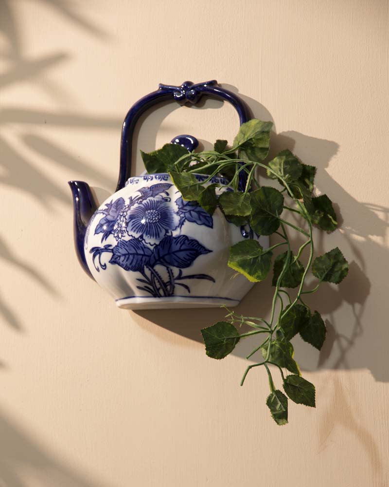 Rendezvous with Blue - Wall Mounted Planter Kettle 