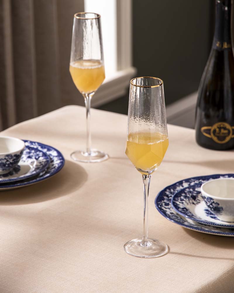 Golden Rim Champagne Flute - Set of 6 