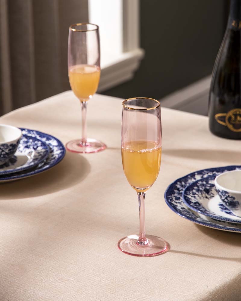 Sparkling Champagne Flute - Pink - Set Of 6 