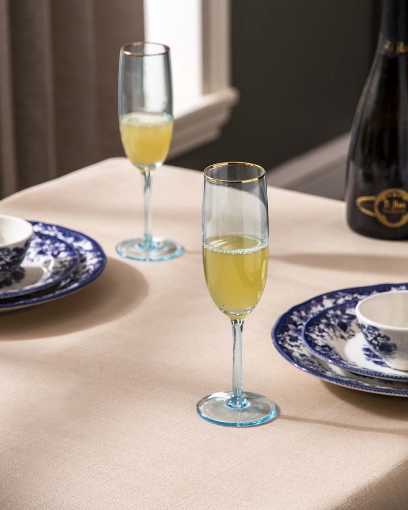 Sparkling Champagne Flute - Sky Blue - Set Of 6 