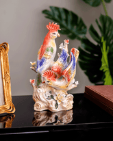 Feng Shui Porcelain Roosters Figurine