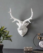 Wall Mounted Deer Plaque - White - The Decor Kart 