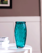 Honeycomb Embossed Glass Vase - Large
