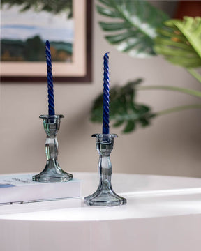 'Glimmering Glass' Exquisite Candle Stands - Set of 2