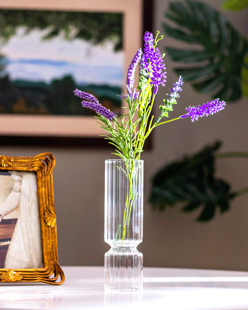 'Shimmering Elegance' Glass Flower Vase - The Decor Kart