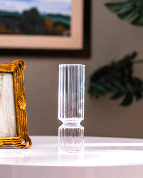 'Shimmering Elegance' Glass Flower Vase - The Decor Kart