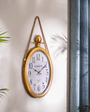 Antiqued Gold Rope Hanging Wall Clock