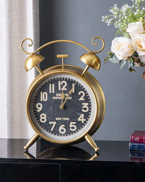 'Antiquite' Rustic Gold Table Clock - The Decor Kart 