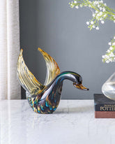 Blue Duck Glass Figurine