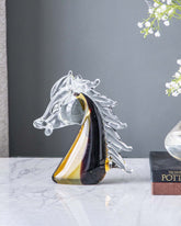 Citrine Horse Head Glass Figurine