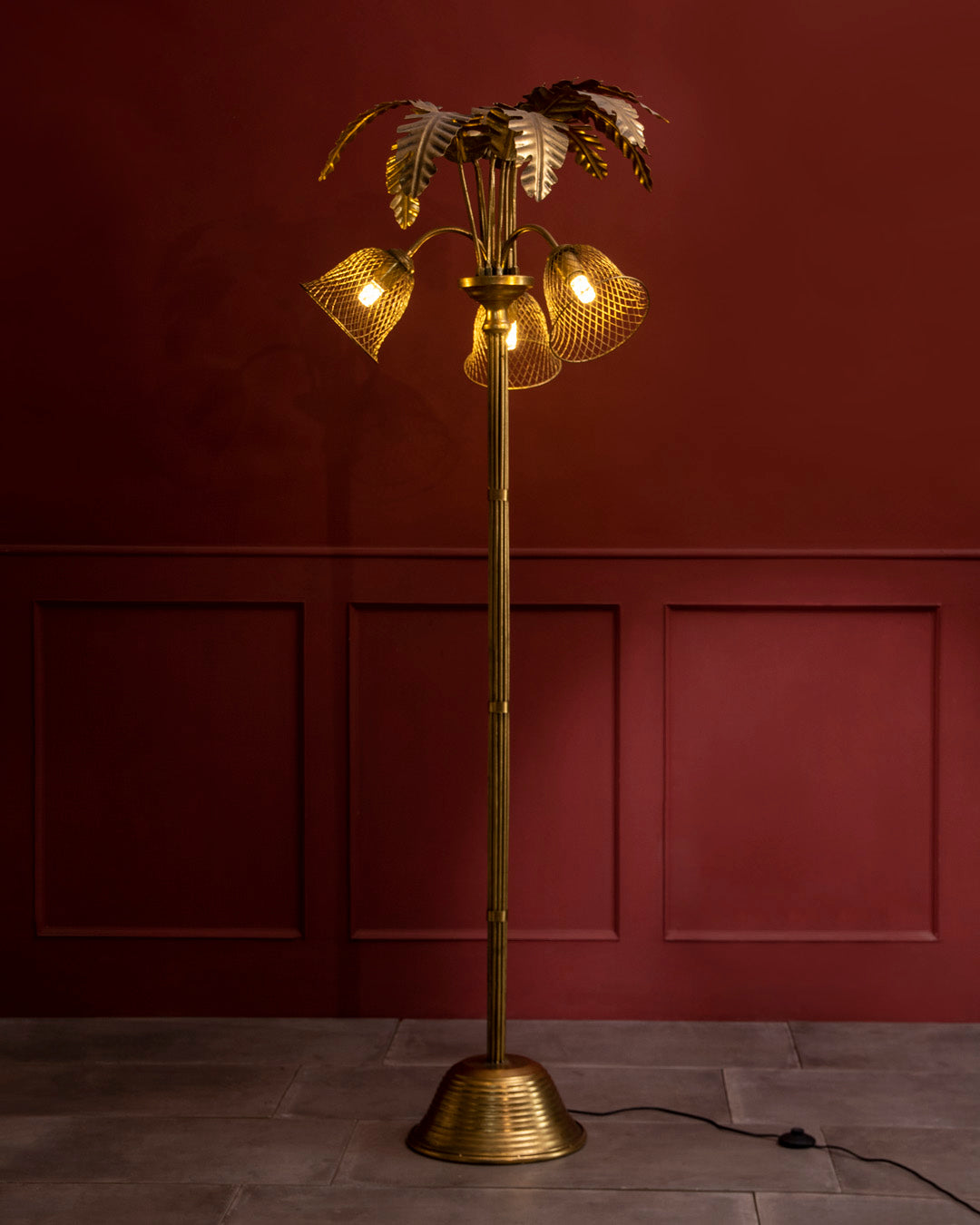 Golden Palm Tree Floor Lamp 