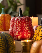 Polka Pumpkin Tabletop Decor - Red 
