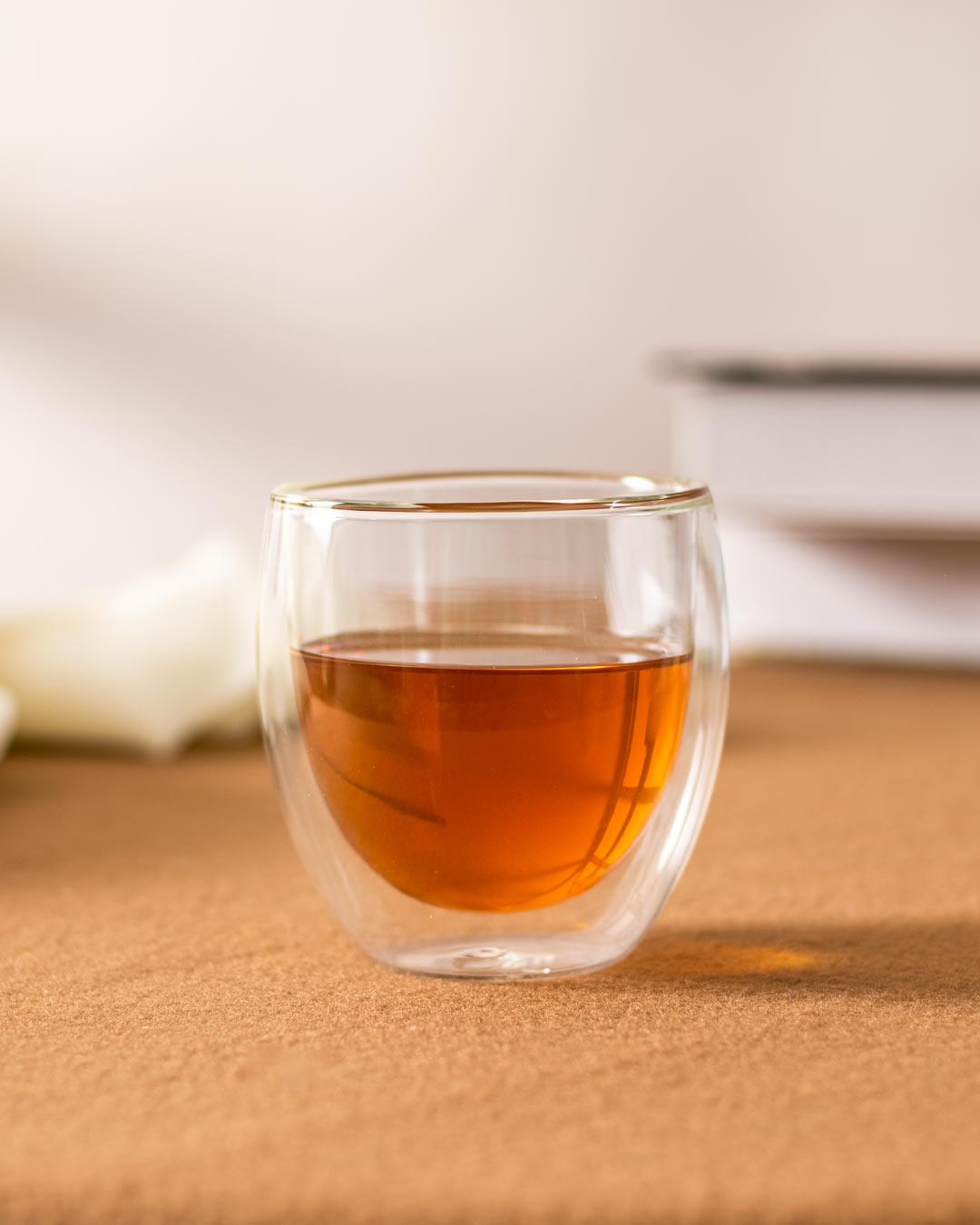 Double Wall Tea Glass - White