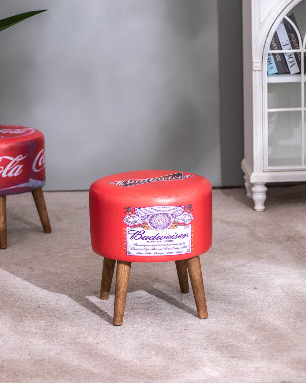 'Budweiser' Faux Leather Ottoman