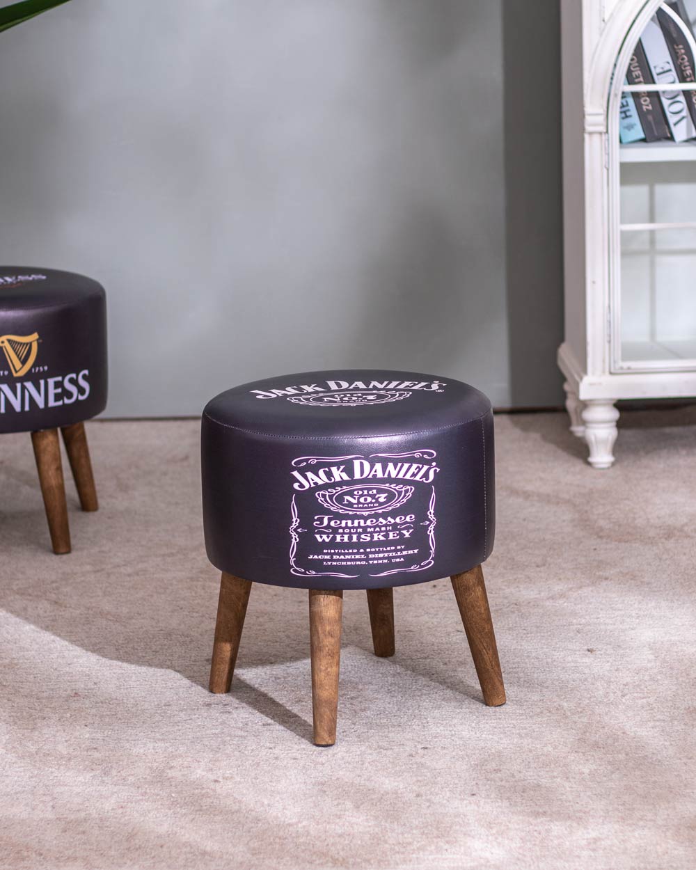'Jack Daniel's' Faux Leather Ottoman