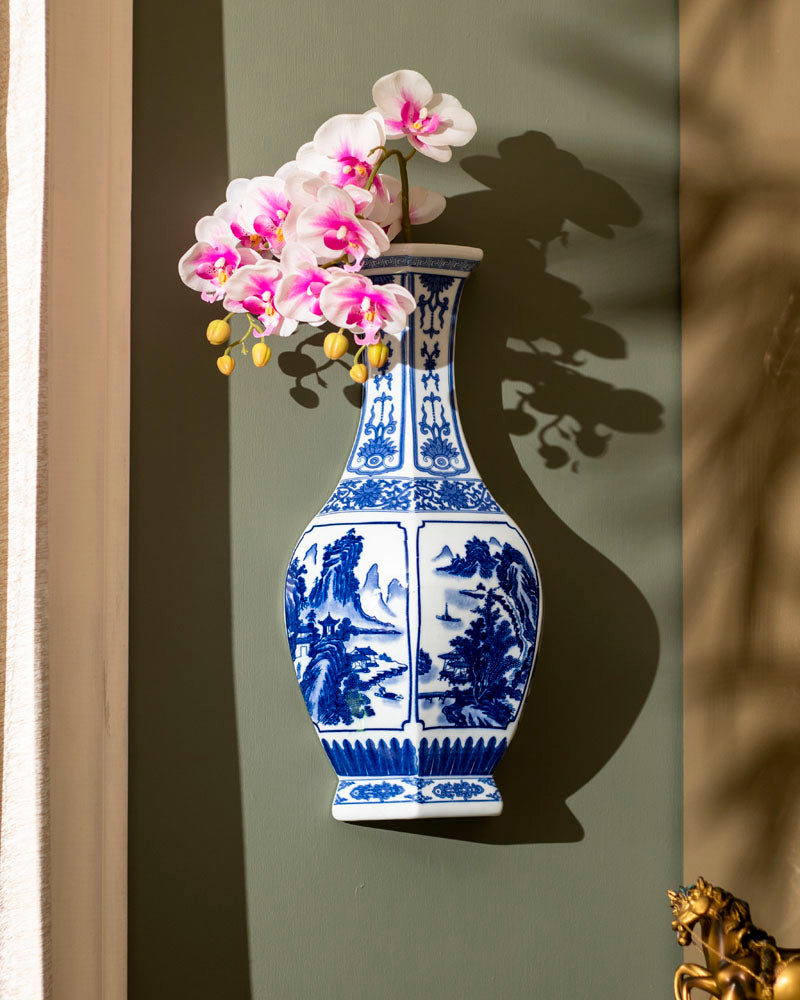 Hexagonal Landscape Wall Vase 