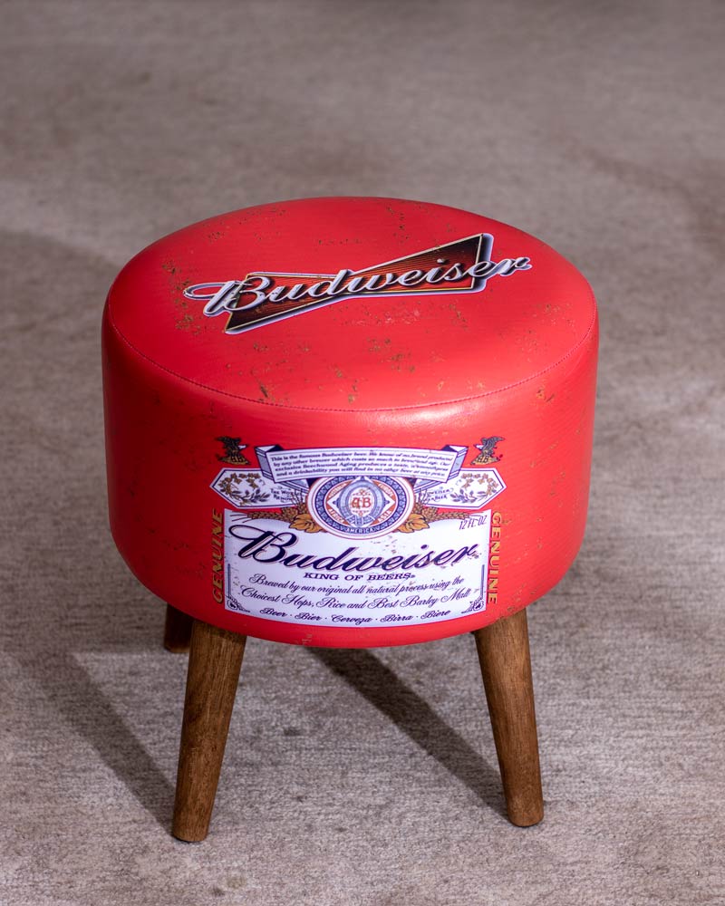'Budweiser' Faux Leather Ottoman