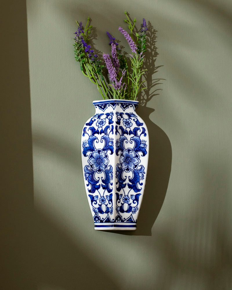 Traditional Azure Bloom Wall Vase