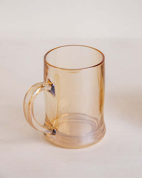 Faceted Radiance Amber Glass Mug - Set of 2 - The Decor Kart 