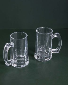Hops & Cheers Beer Mug Clear - Set of 2 - The Decor Kart 