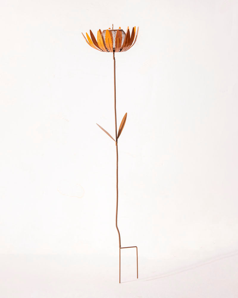 Garden Flower Bird Feeding Stand - Yellow 