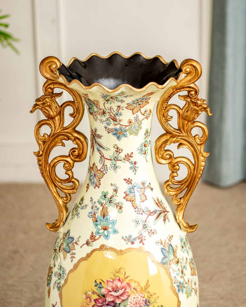 Crisp White Ceramic Pitcher Vase - I