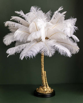 Palm Tree Ostrich Feather Table Lamp - The Decor Kart 