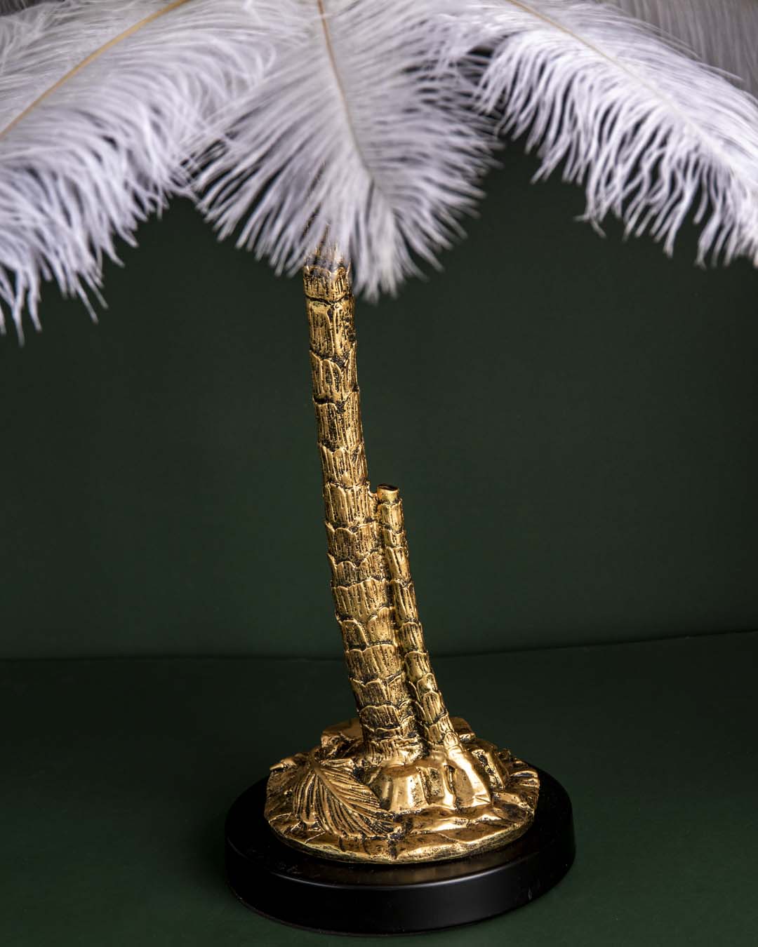 Palm Tree Ostrich Feather Table Lamp - The Decor Kart