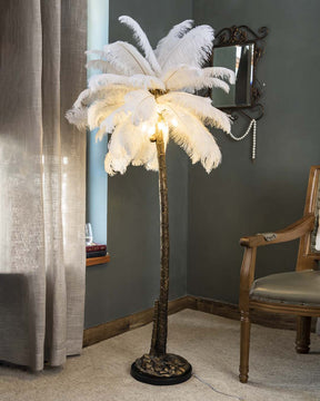 Palm Tree Ostrich Feather Floor Lamp - The Decor Kart 