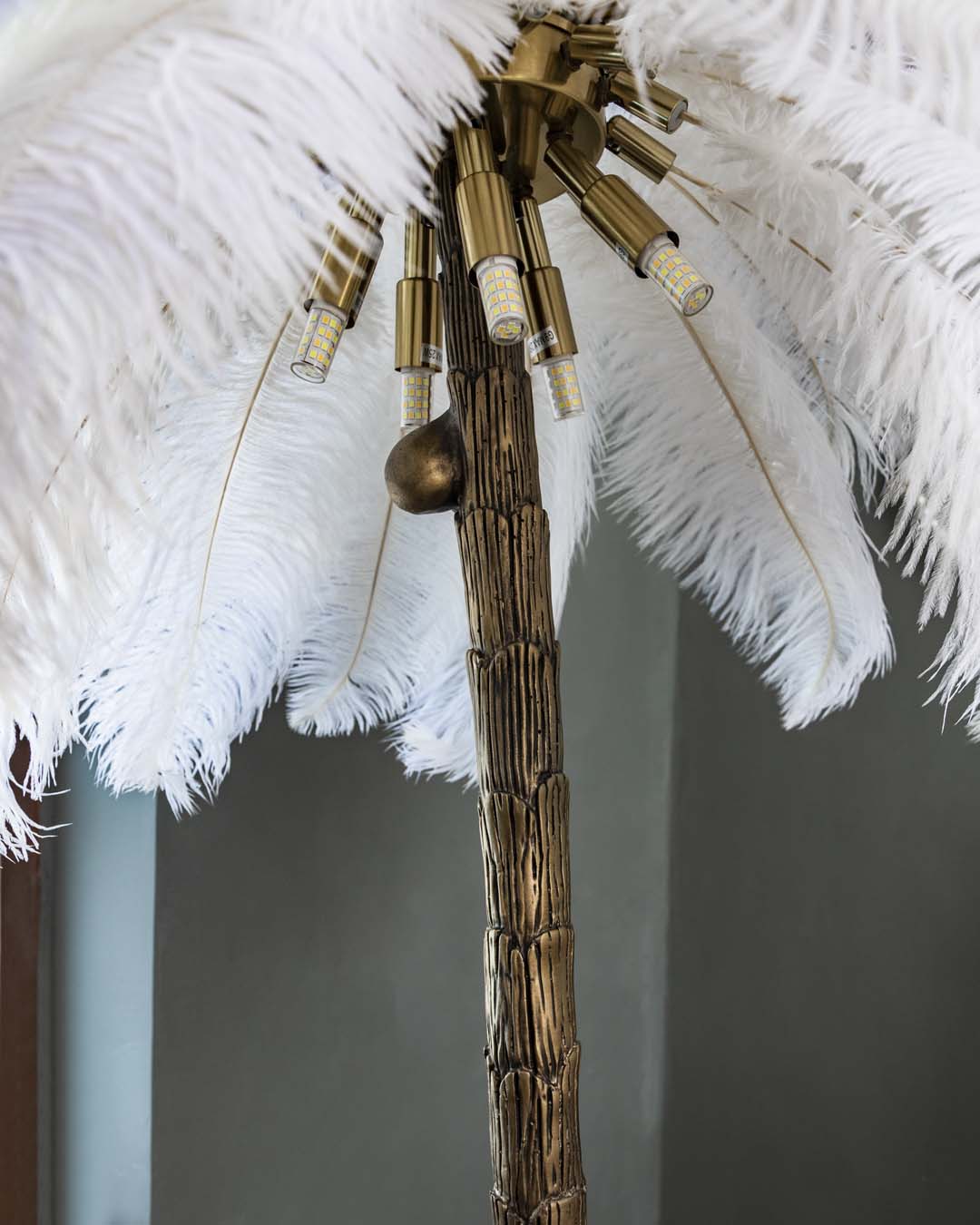 Palm Tree Ostrich Feather Floor Lamp - The Decor Kart 
