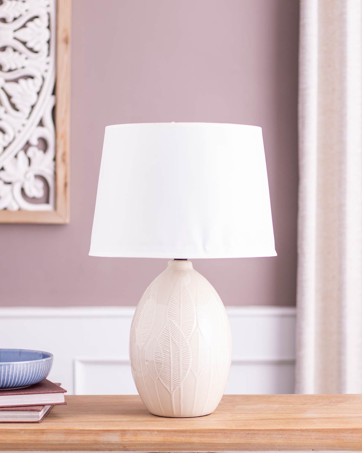 Ambiance Illuminated Ceramic Table Lamp - White