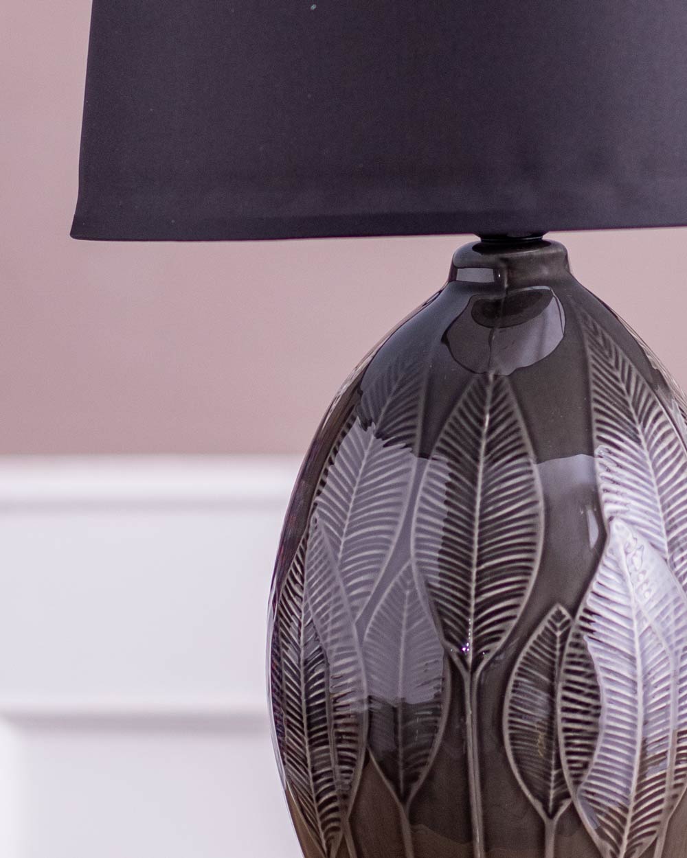 Ambiance Illuminated Ceramic Table Lamp - Black