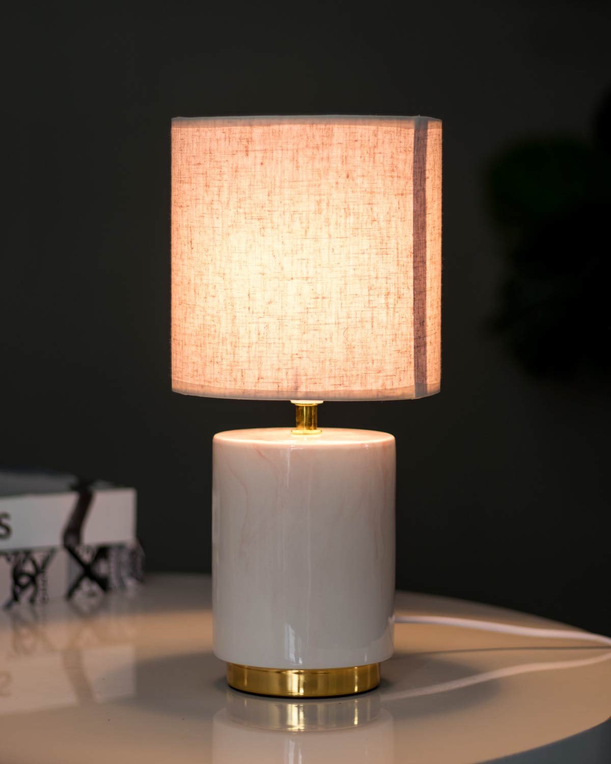 Aesthetics Ceramic Table Lamp - White